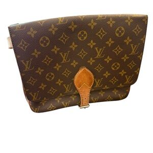 Louis Vuitton Monogram Vintage Cartouchière-Style Crossbody Shoulder Bag